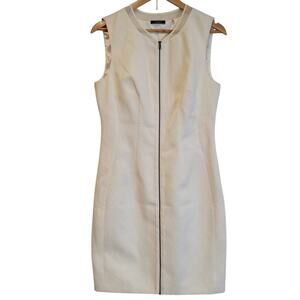 Tahari Avani Dress White Snakeskin Print Sleeveless Sheath Euro Summer Size‎ 10